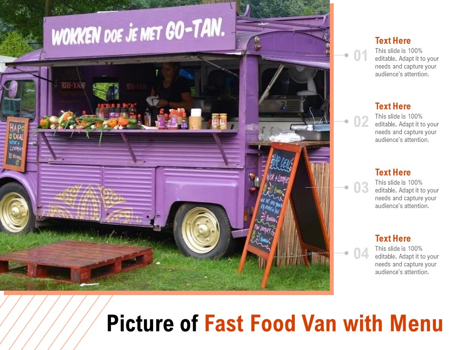 Picture Of Fast Food Van With Menu Ppt PowerPoint Presentation Infographic Template Themes