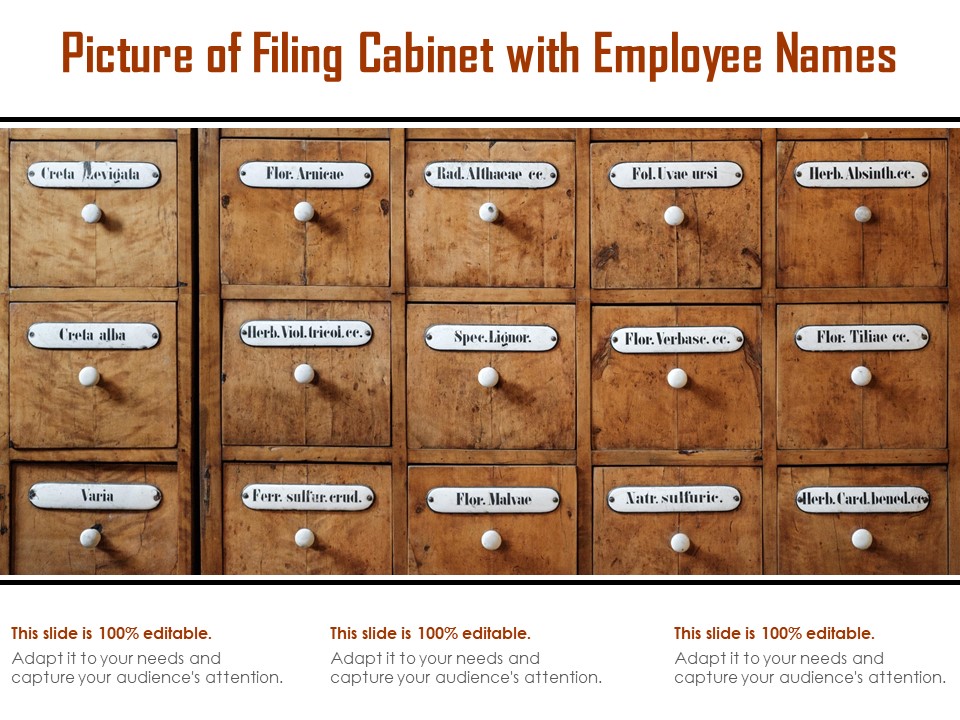 Picture Of Filing Cabinet With Employee Names Ppt PowerPoint Presentation Introduction