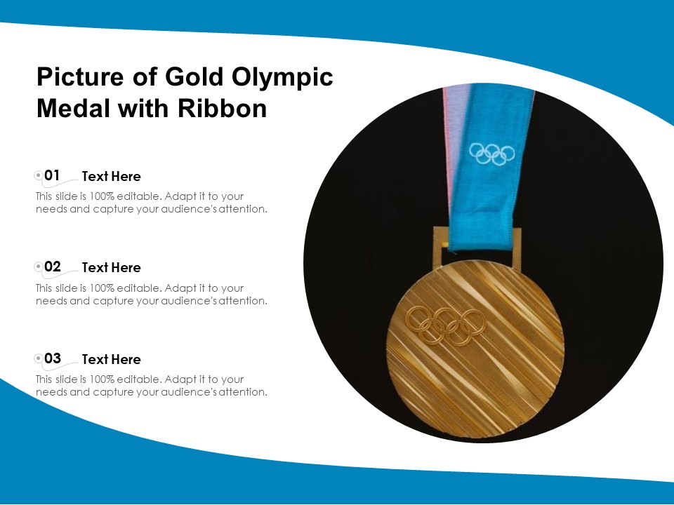 Picture Of Gold Olympic Medal With Ribbon Ppt Powerpoint Presentation Inspiration Gallery Pdf