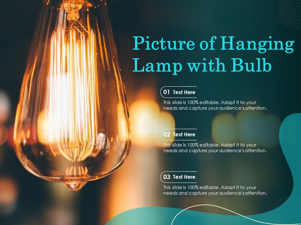 Picture Of Hanging Lamp With Bulb Ppt PowerPoint Presentation File Maker PDF
