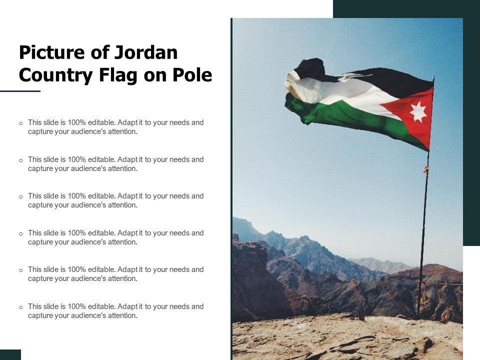 Picture Of Jordan Country Flag On Pole Ppt PowerPoint Presentation Ideas Example PDF