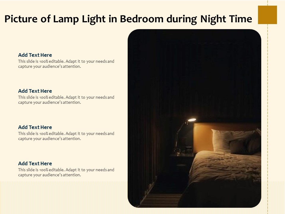 Picture Of Lamp Light In Bedroom During Night Time Ppt PowerPoint Presentation File Outfit PDF