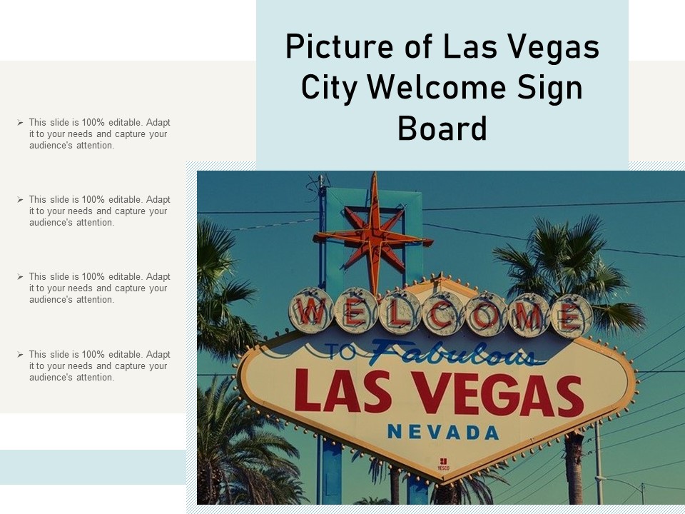 Picture Of Las Vegas City Welcome Sign Board Ppt PowerPoint Presentation File Portfolio PDF