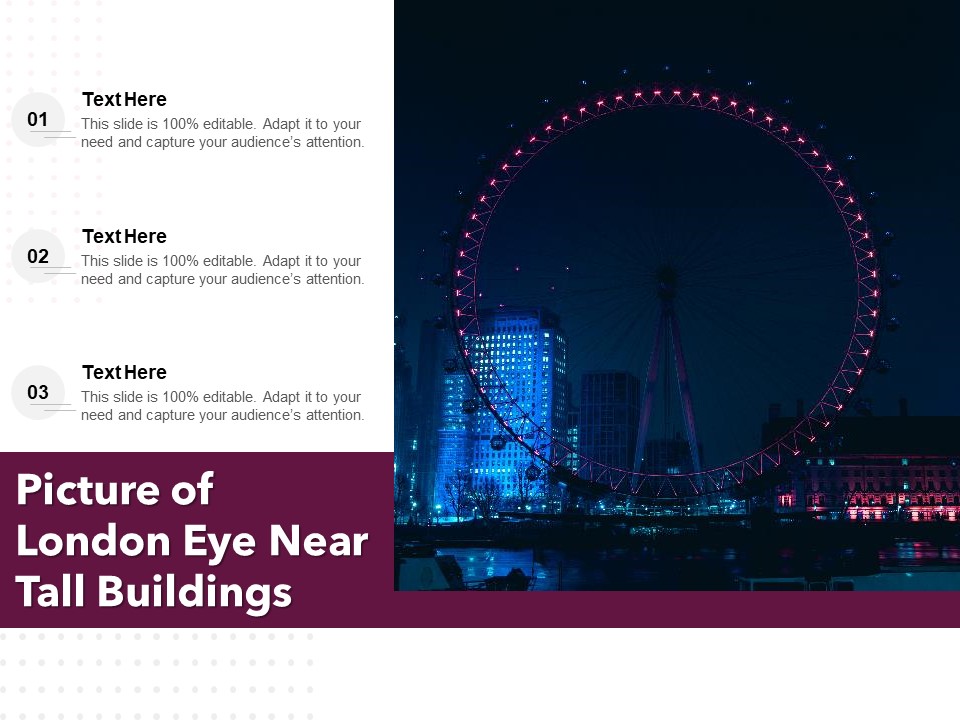 Picture Of London Eye Near Tall Buildings Ppt PowerPoint Presentation File Formats PDF