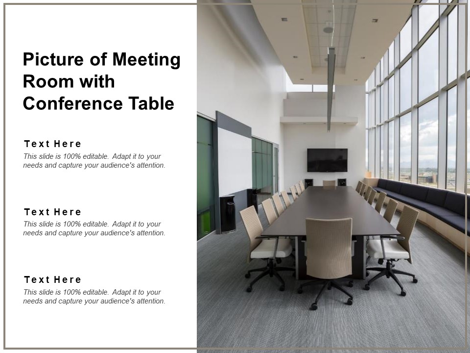 Picture Of Meeting Room With Conference Table Ppt PowerPoint Presentation Icon Themes