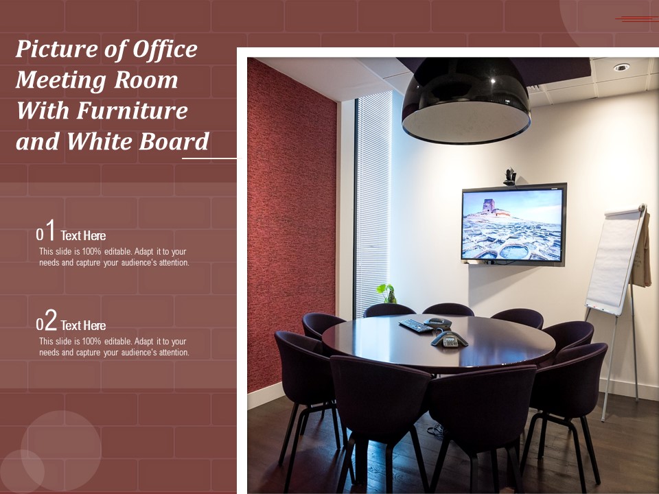 Picture Of Office Meeting Room With Furniture And White Board Ppt PowerPoint Presentation Outline Guide PDF