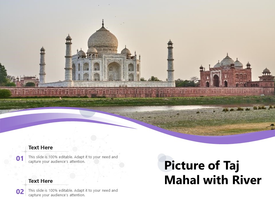 Picture Of Taj Mahal With River Ppt PowerPoint Presentation Gallery Slides PDF