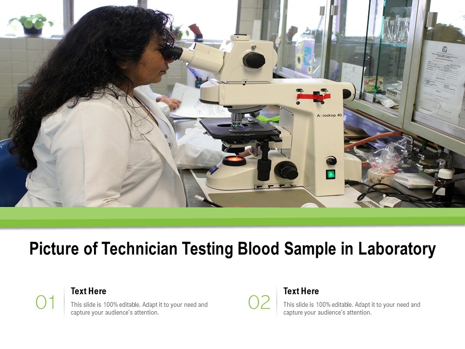 Picture Of Technician Testing Blood Sample In Laboratory Ppt PowerPoint Presentation Styles Portfolio PDF