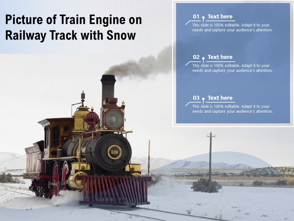 Picture Of Train Engine On Railway Track With Snow Ppt PowerPoint Presentation Professional Show PDF