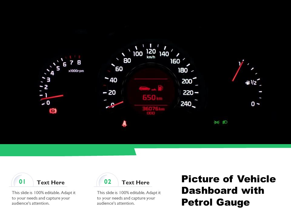 Picture Of Vehicle Dashboard With Petrol Gauge Ppt PowerPoint Presentation Portfolio Ideas PDF