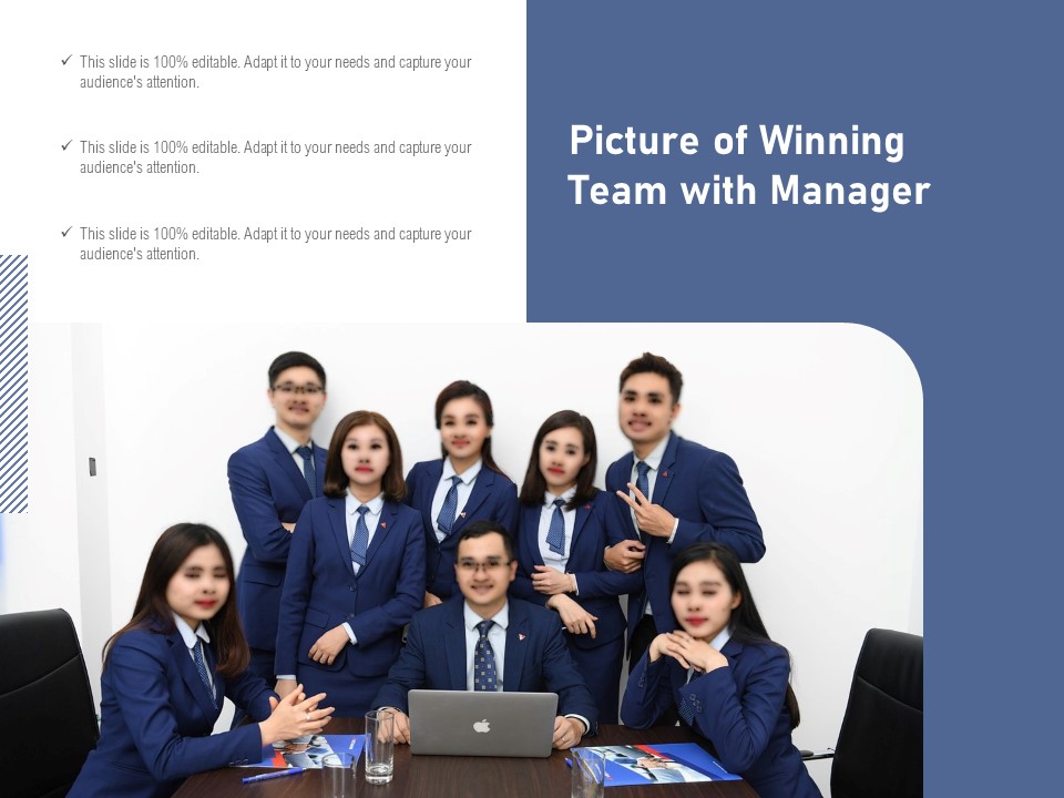 Picture Of Winning Team With Manager Ppt PowerPoint Presentation Gallery Outfit PDF