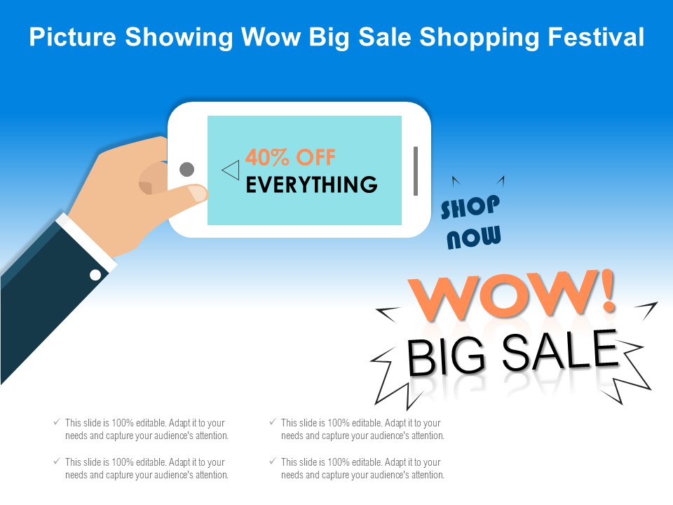 Picture Showing Wow Big Sale Shopping Festival Ppt PowerPoint Presentation File Slides PDF
