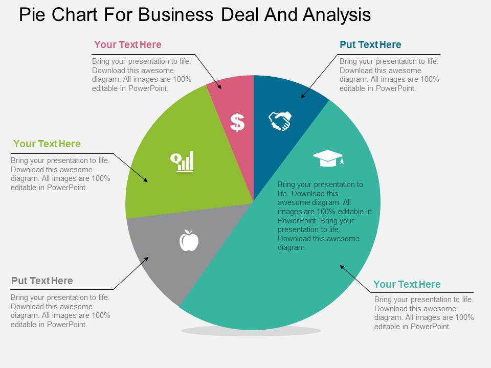Pie Chart For Business Deal And Analysis Powerpoint Template