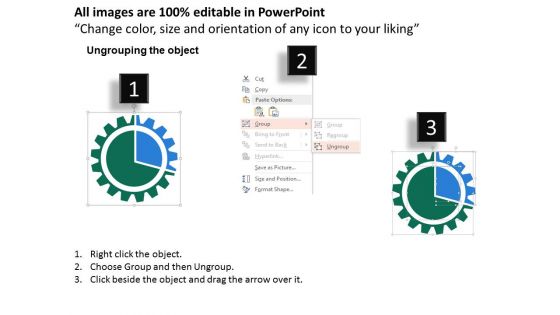 Pie Gear Chart For Financial Ratio Analysis Powerpoint Templates