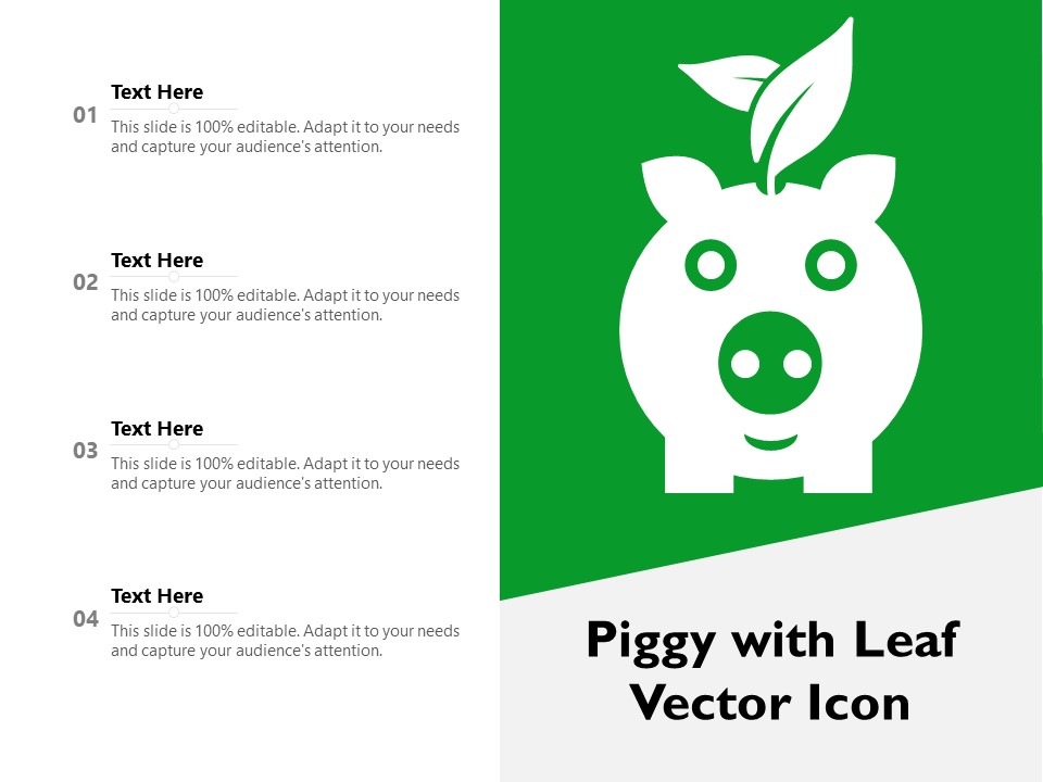Piggy With Leaf Vector Icon Ppt PowerPoint Presentation Gallery Examples PDF
