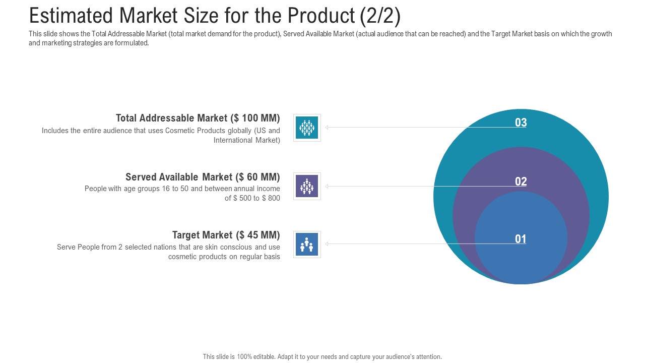 Pitch Deck For Fundraising From Angel Investors Estimated Market Size For The Product Serve Ppt Pictures PDF