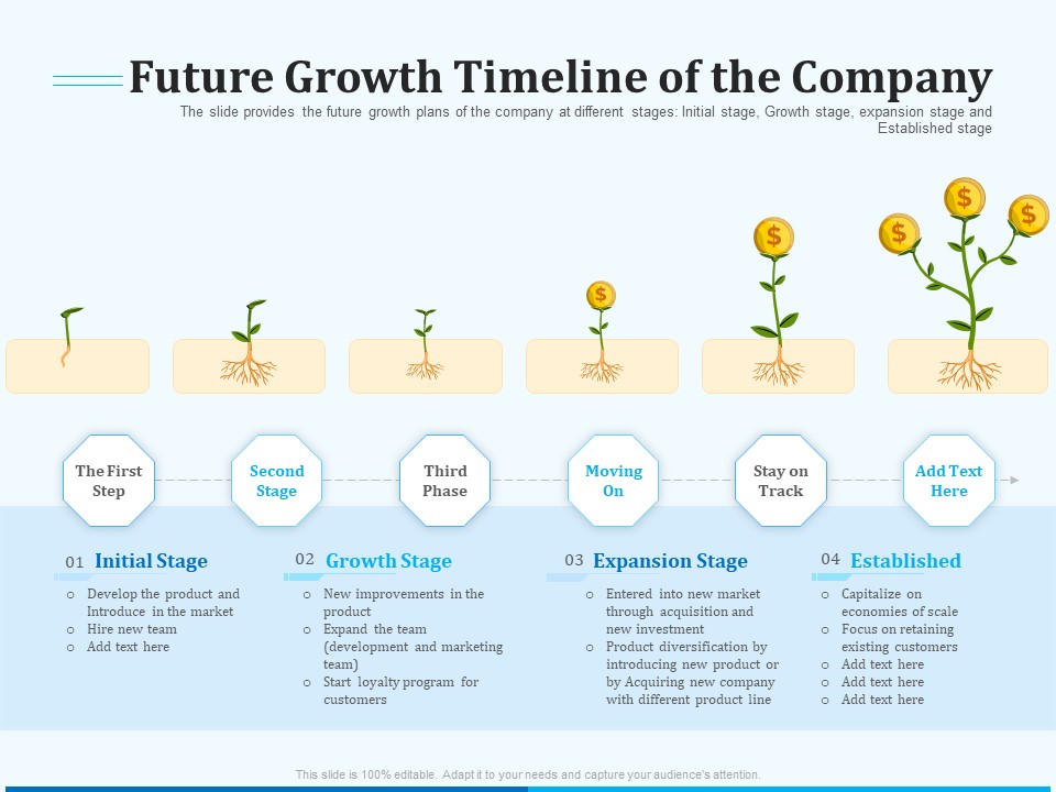 Pitch Deck For Seed Financing Future Growth Timeline Of The Company Ppt Icon Layout PDF