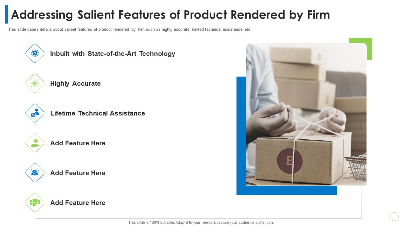 Pitch Deck PPT For Commodity Addressing Salient Features Of Product Rendered By Firm Ppt Diagram Lists PDF