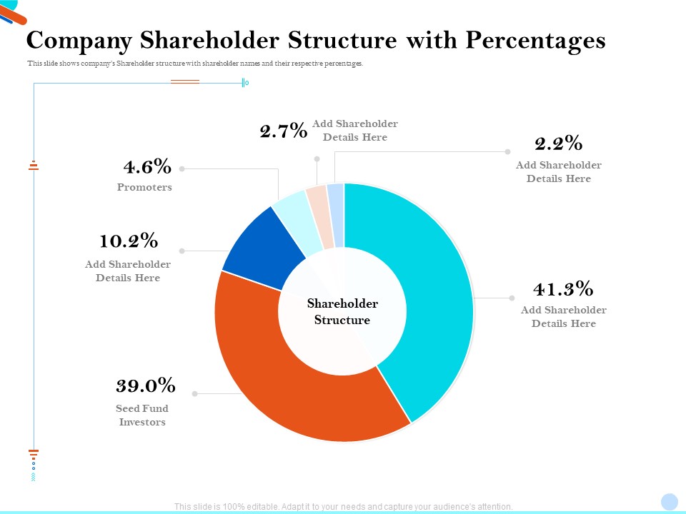 Pitch Presentation Raising Series C Funds Investment Company Shareholder Structure With Percentages Introduction PDF