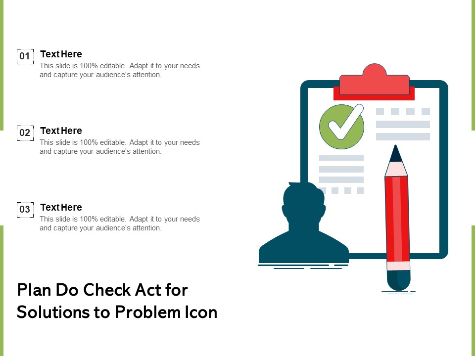 Plan Do Check Act For Solutions To Problem Icon Ppt PowerPoint Presentation Slides Graphics PDF