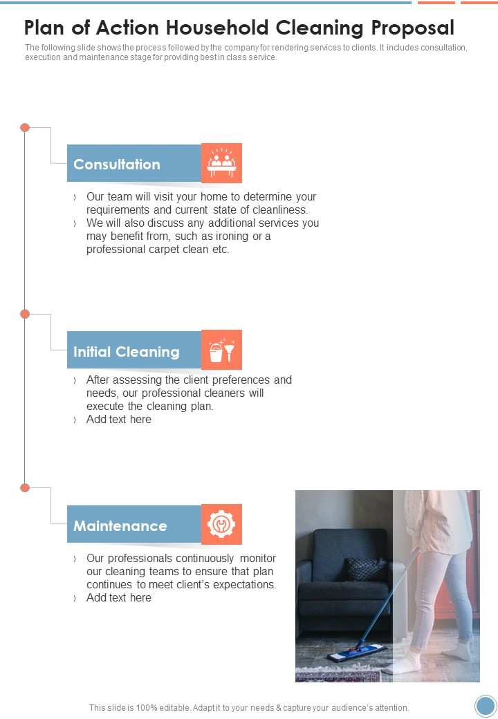 Plan Of Action Household Cleaning Proposal One Pager Sample Example Document