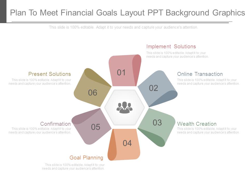 Plan To Meet Financial Goals Layout Ppt Background Graphics