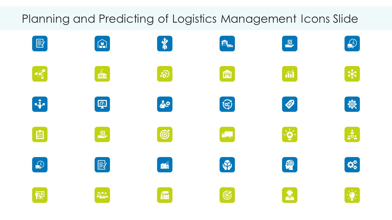 Planning And Predicting Of Logistics Management Icons Slide Icons PDF