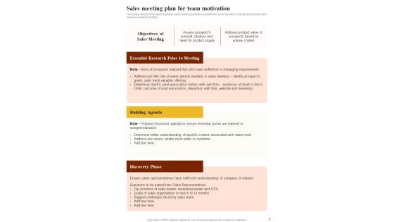 Playbook To Manage Sales And Marketing Content Template