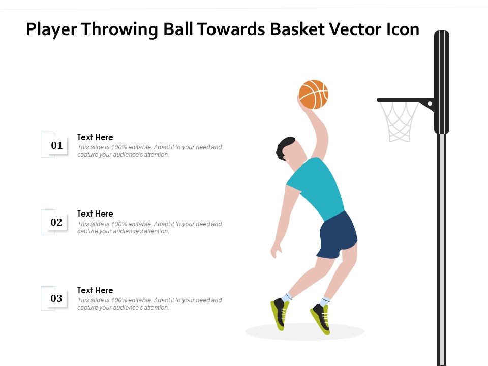 Player Throwing Ball Towards Basket Vector Icon Ppt PowerPoint Presentation File Slides PDF