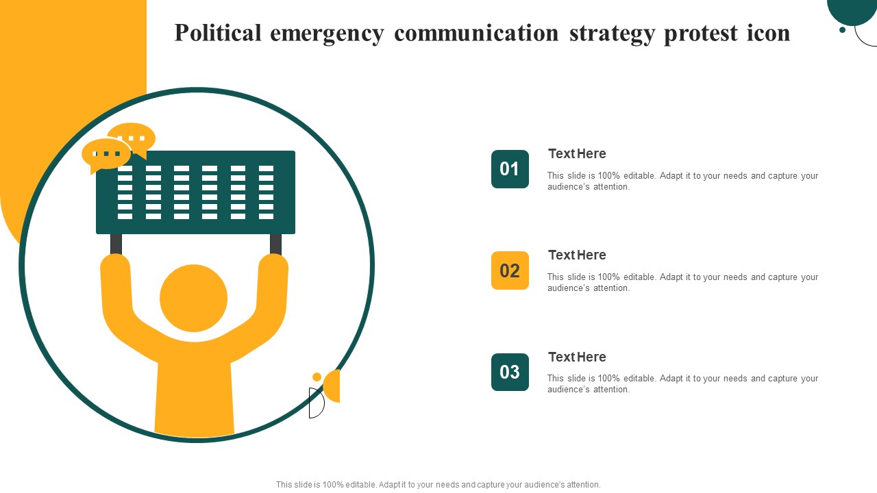 Political Emergency Communication Strategy Protest Icon Inspiration PDF