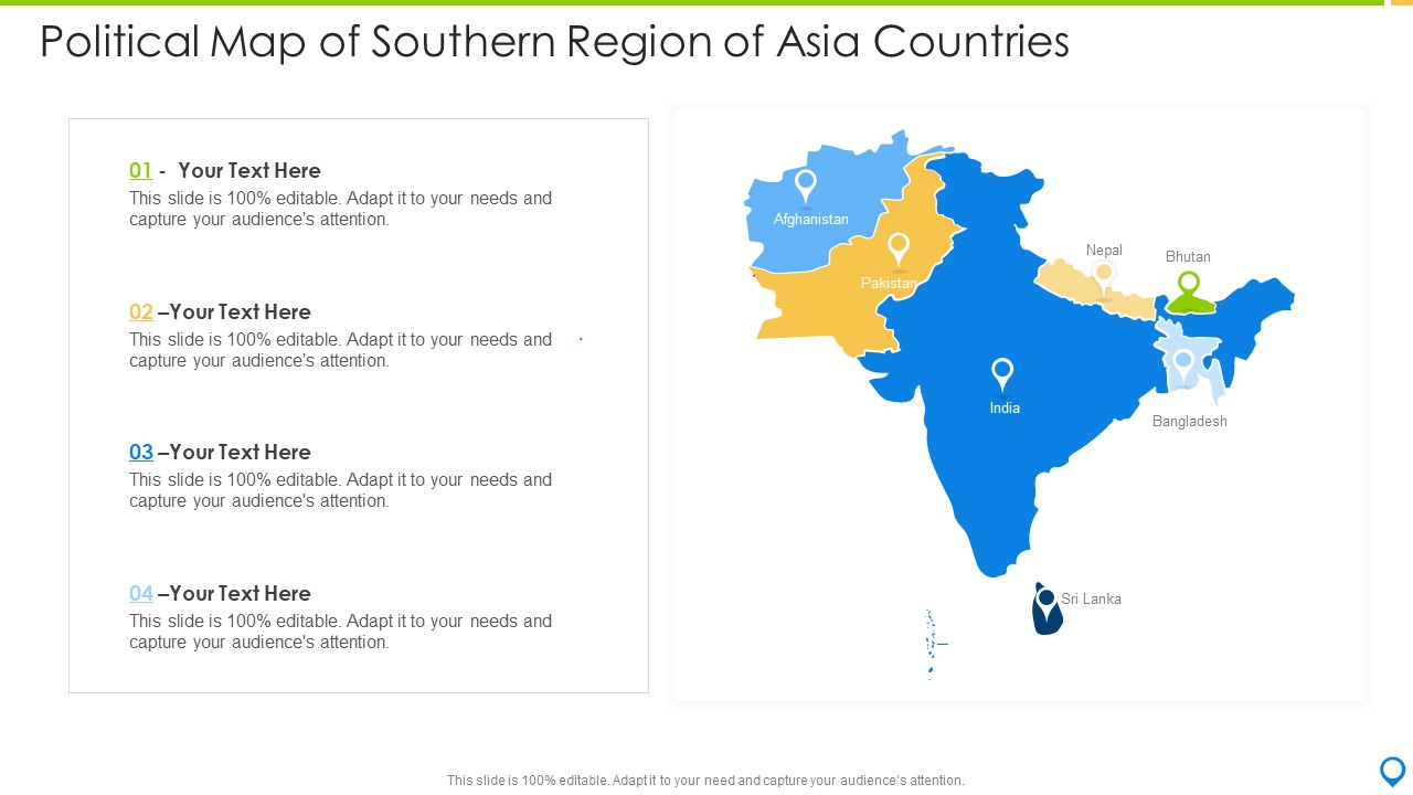 Political Map Of Southern Region Of Asia Countries Information PDF