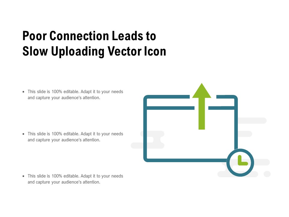 Poor Connection Leads To Slow Uploading Vector Icon Ppt PowerPoint Presentation Ideas Objects PDF