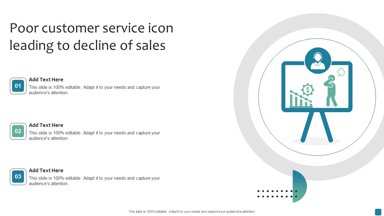Poor Customer Service Icon Leading To Decline Of Sales Clipart PDF