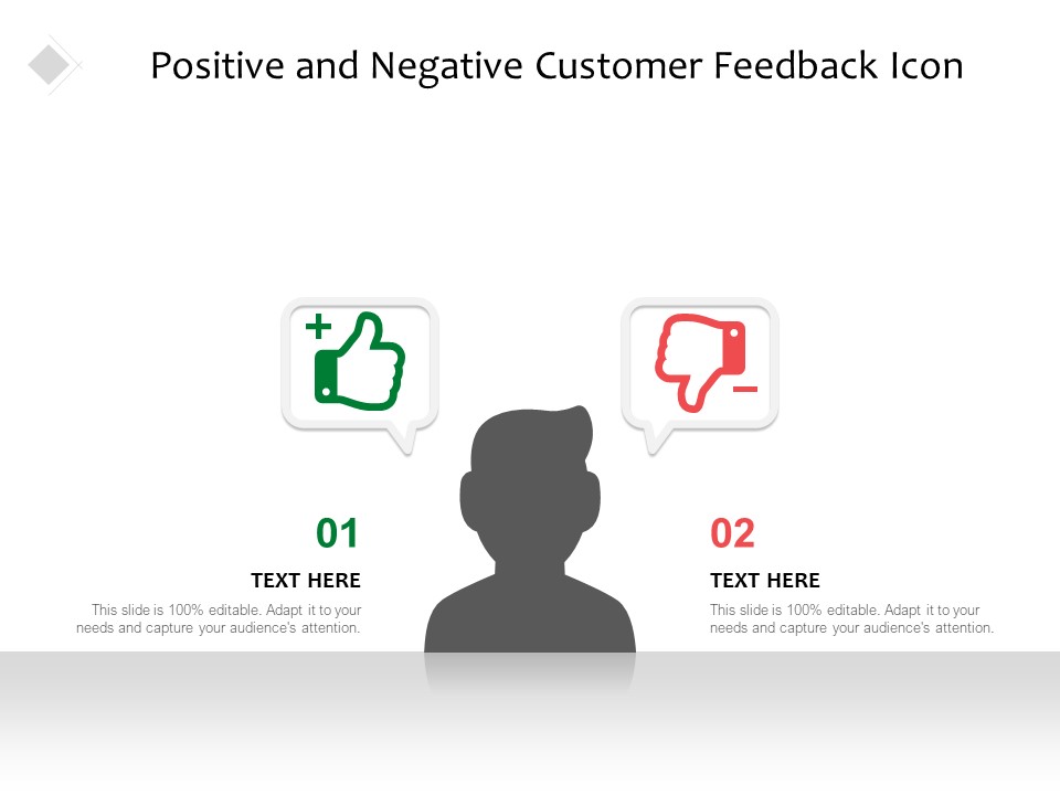 Positive And Negative Customer Feedback Icon Ppt PowerPoint Presentation Show Aids