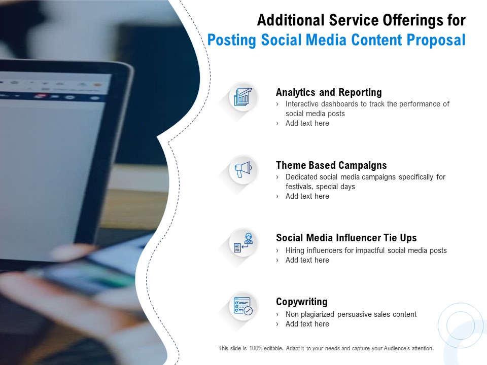 Posting Social Media Content Additional Service Offerings For Posting Social Media Content Proposal Information PDF