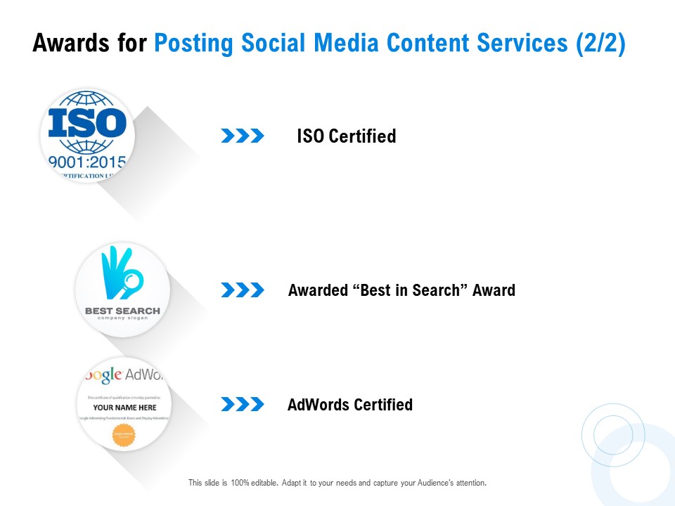 Posting Social Media Content Awards For Posting Social Media Content Services Certified Professional PDF