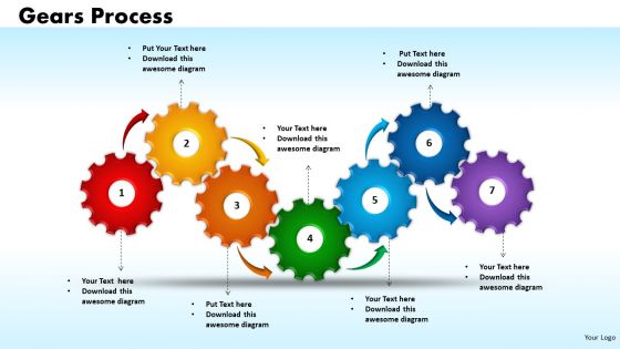 PowerPoint Process Gears Process Teamwork Ppt Slides