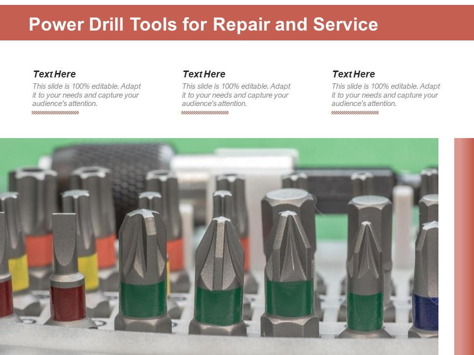 Power Drill Tools For Repair And Service Ppt PowerPoint Presentation Gallery Ideas PDF