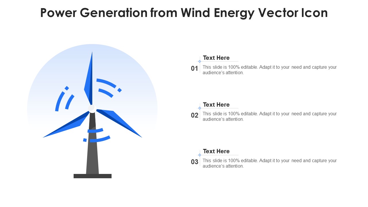 Power Generation From Wind Energy Vector Icon Ppt Outline Portrait PDF