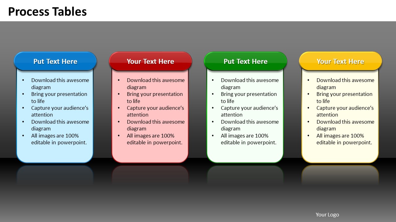 Ppt 4 Reasons You Should Buy From Us Process Tables Business PowerPoint Templates
