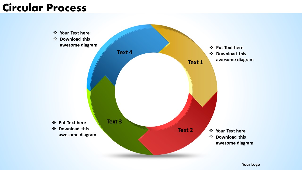 Ppt 4 Stages Circular Process Free PowerPoint Template Templates