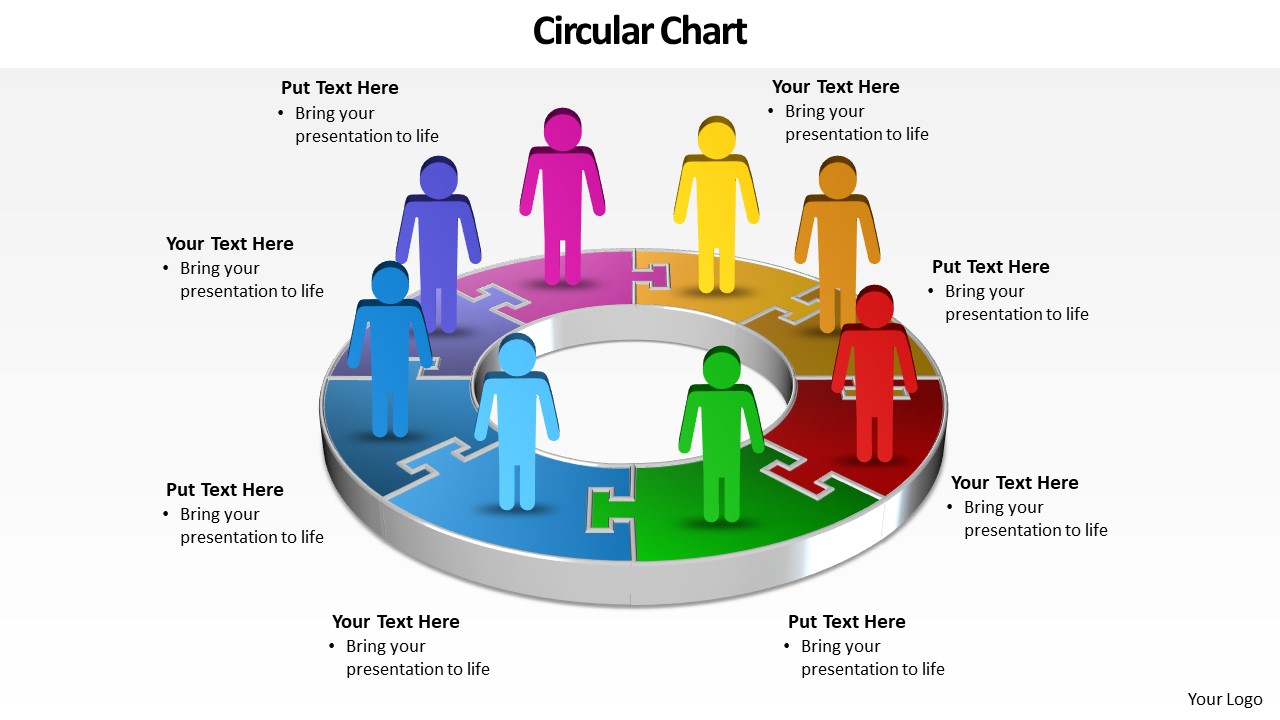Ppt A Team Of Business People Standing On Pie Org Chart PowerPoint 2007 Pieces Templates