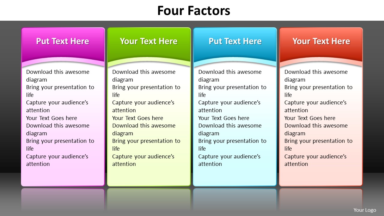 Ppt Tabular Way To List 4 Factors Processes PowerPoint Templates