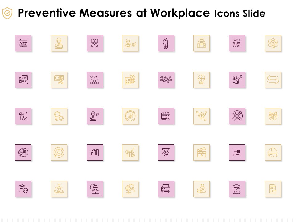 Preventive Measures At Workplace Icons Slide Ppt Layouts Guide PDF