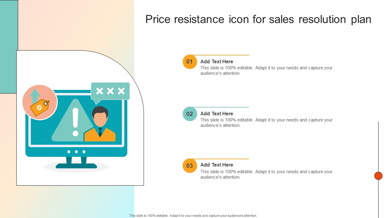 Price Resistance Icon For Sales Resolution Plan Summary PDF