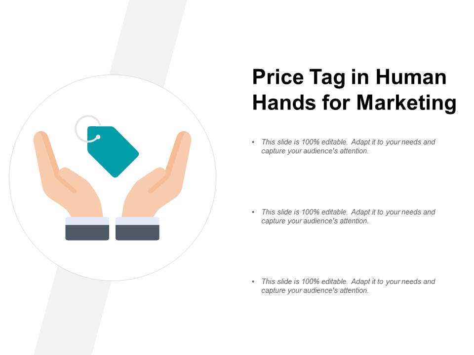 Price Tag In Human Hands For Marketing Ppt PowerPoint Presentation Infographics Styles