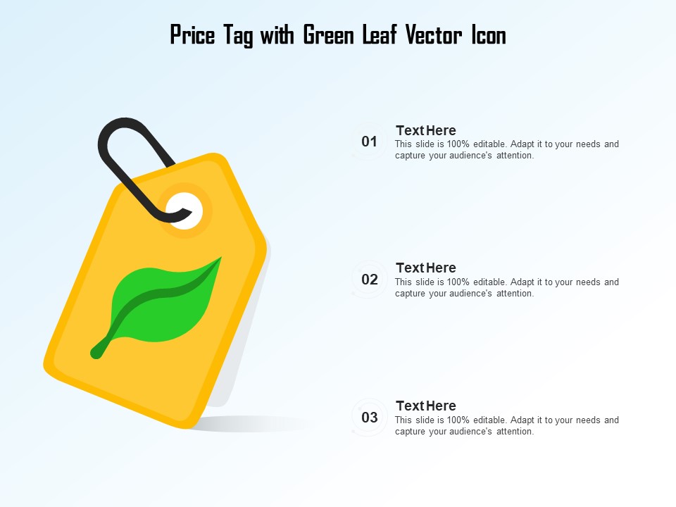 Price Tag With Green Leaf Vector Icon Ppt PowerPoint Presentation File Summary PDF