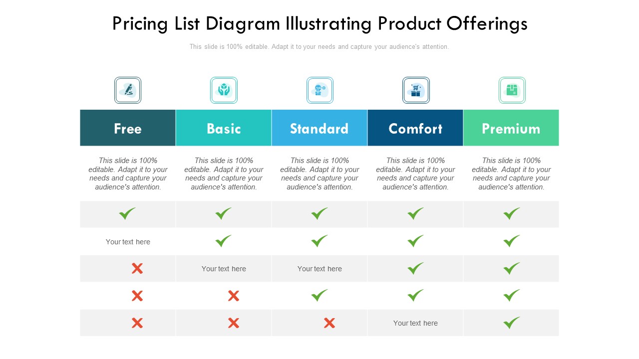 Pricing List Diagram Illustrating Product Offerings Ppt PowerPoint Presentation Icon Outline PDF