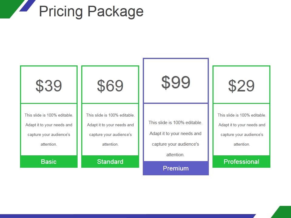 Pricing Package Ppt PowerPoint Presentation Graphics