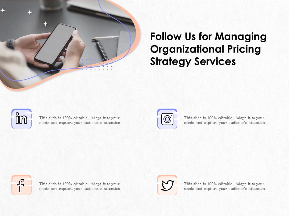 Pricing Profitability Management Follow Us For Managing Organizational Pricing Strategy Services Background PDF